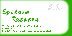 szilvia kutsera business card
